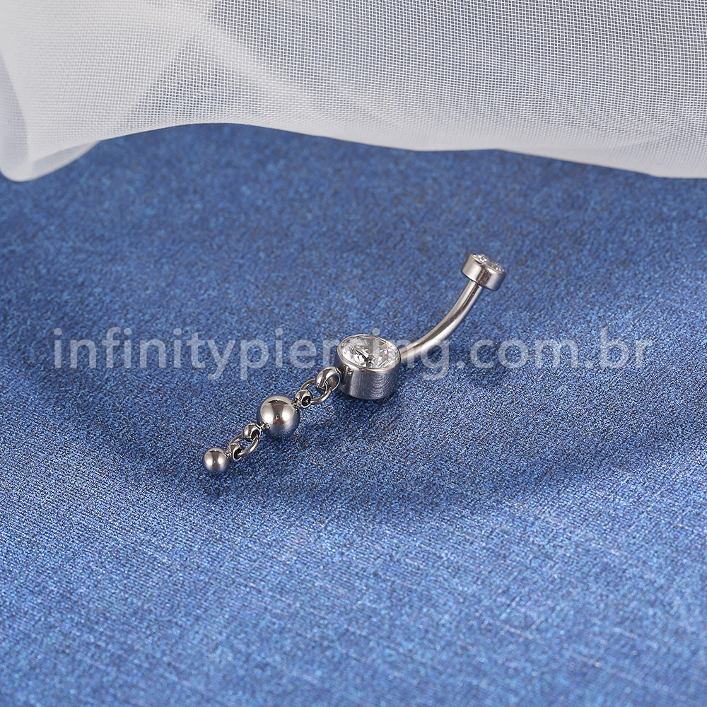 Piercing Banana Titânio Zircônia Com Pingente