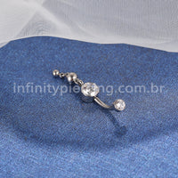 Piercing Banana Titânio Zircônia Com Pingente