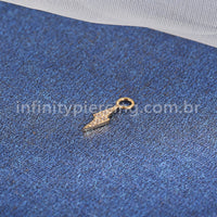 Pingente Para Piercing Titânio Mini Raio Zircônia