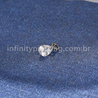 Pingente Para Piercing Titânio Gota Zircônia