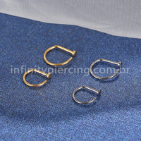 Piercing Nostril D-Ring Titânio
