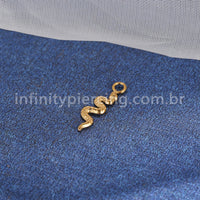 Pingente Para Piercing Titânio Cobra