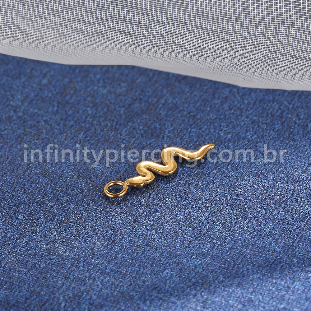Pingente Para Piercing Titânio Cobra