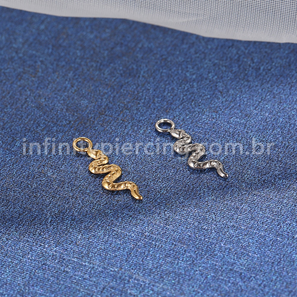 Pingente Para Piercing Titânio Cobra