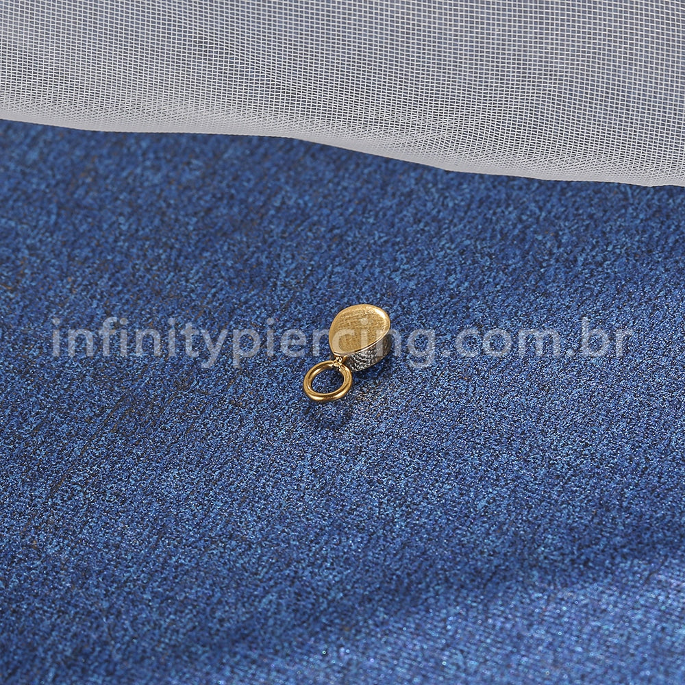 Pingente Para Piercing Titânio Gota Zircônia Cravejada