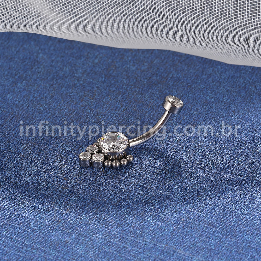 Piercing Banana Titânio Indiano Zircônia