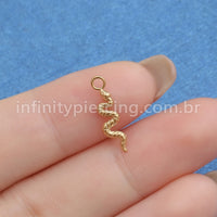 Pingente Para Piercing Titânio Cobra