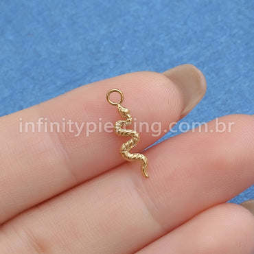 Pingente Para Piercing Titânio Cobra