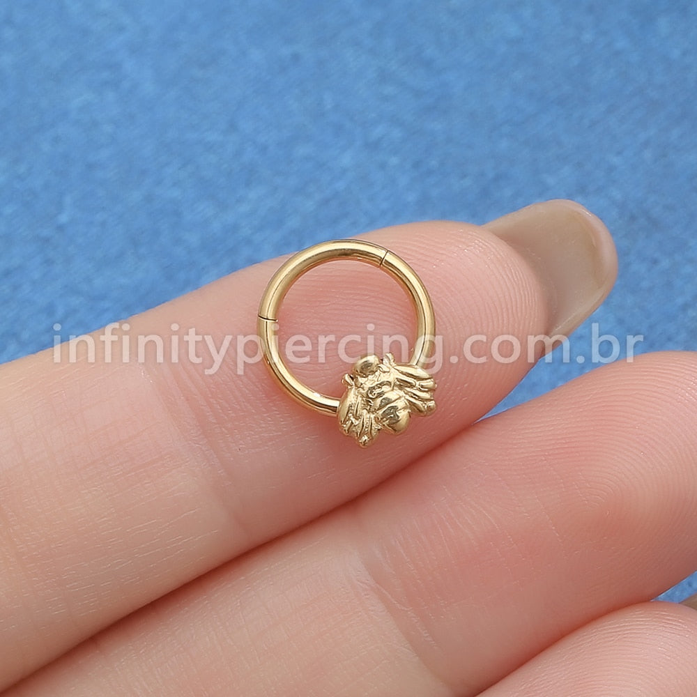 Piercing Argola Titânio Segmento Articulado Abelha