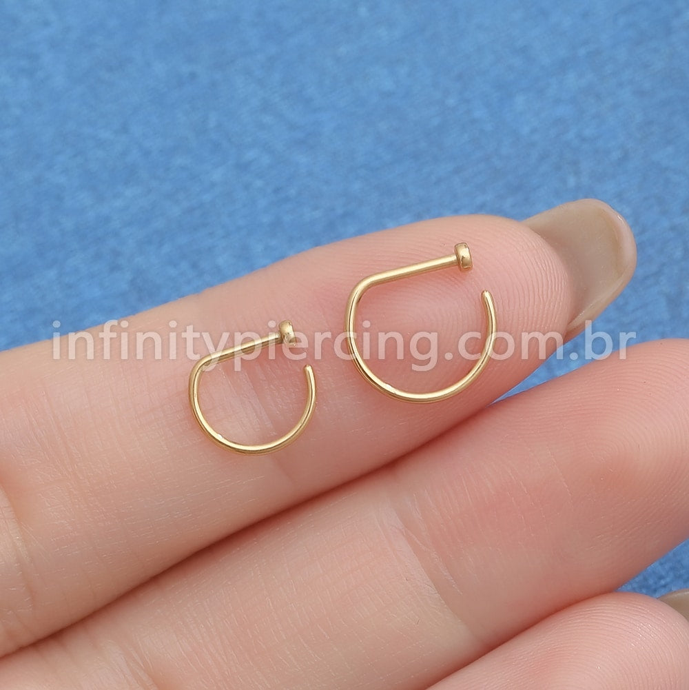 Piercing Argola D-Ring Aço Cirúrgico