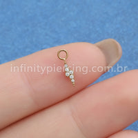 Pingente Para Piercing Titânio Mini Raio Zircônia
