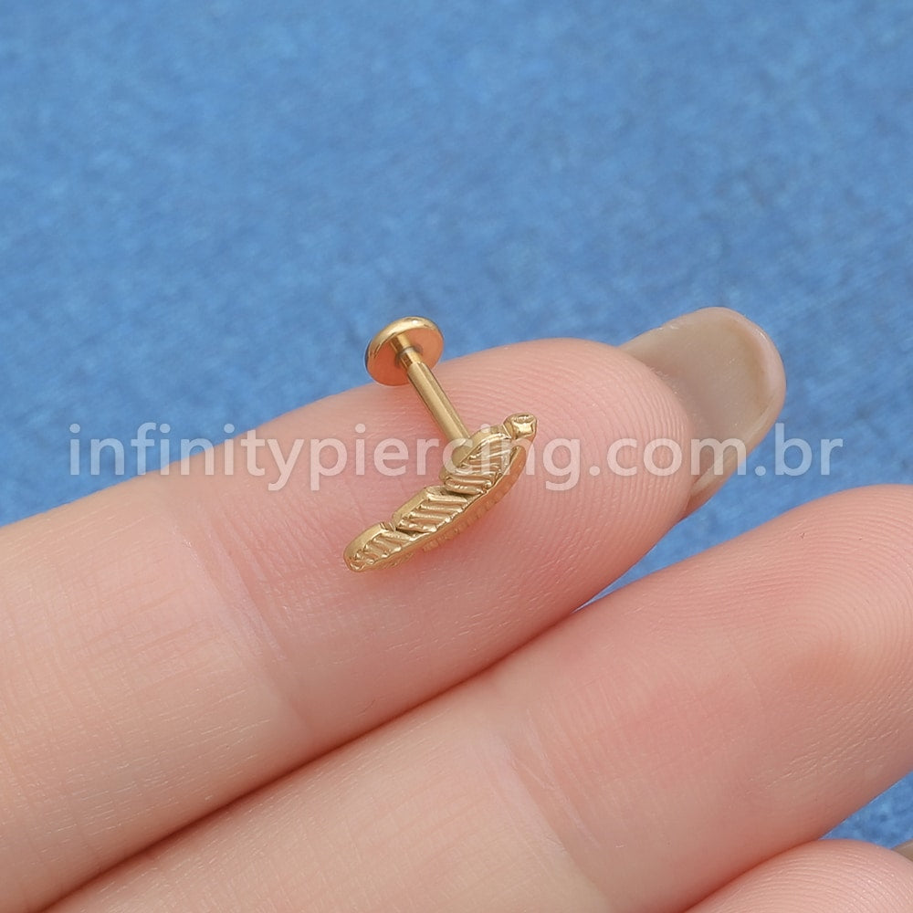 Piercing Labret Titânio Pena