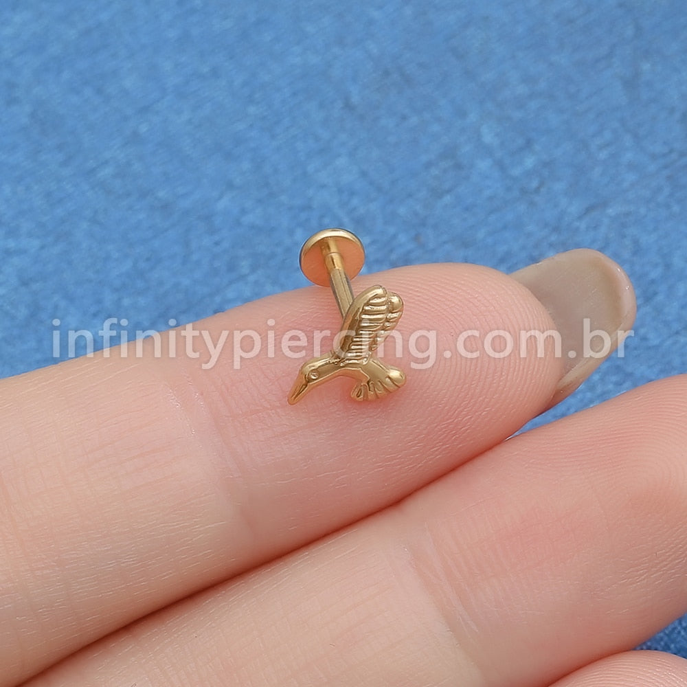 Piercing Labret Titânio Beija Flor