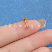 Piercing Labret Titânio Lua Rosca Interna