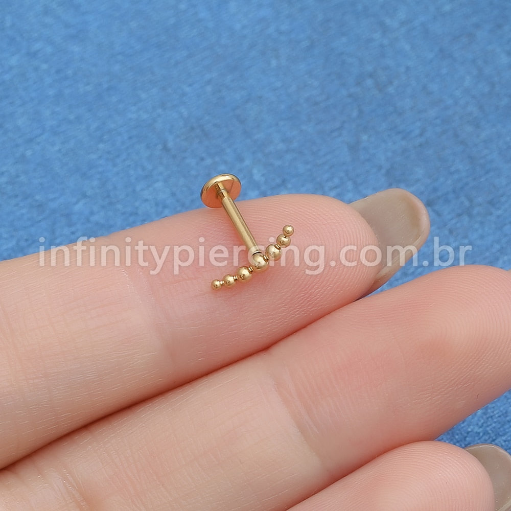 Piercing Labret Titânio Bolinhas