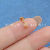 Piercing Labret Titânio Cruz Rosca Interna