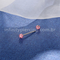 Piercing Barbell Titânio Cristais Swaroski