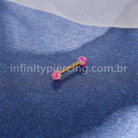 Piercing Barbell Reto Opala Aço Cirúrgico 316L