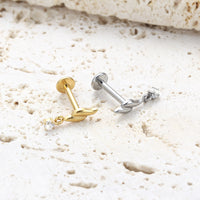 Piercing Labial em Titânio G23 com Design de Raio Suave