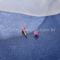 Piercing Barbell Reto Opala Aço Cirúrgico 316L