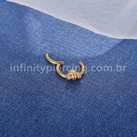 Piercing Argola Aço Cirúrgico Segmento Articulado Abelha Zircônia