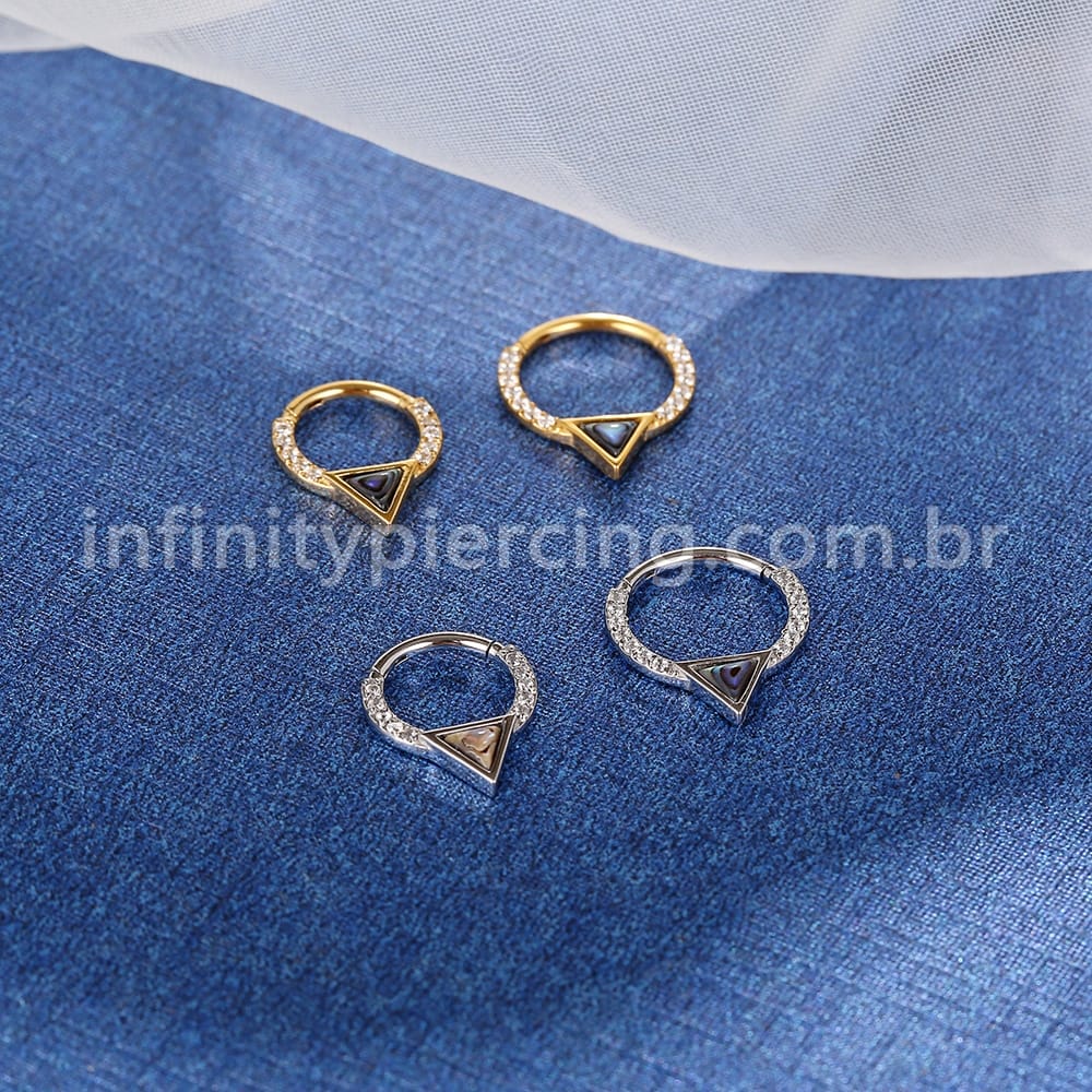Piercing Argola Aço Cirúrgico Segmento Articulado Zircônia Furta Cor