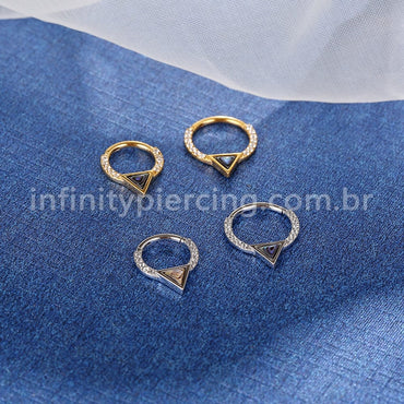 Piercing Argola Aço Cirúrgico Segmento Articulado Zircônia Furta Cor