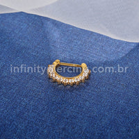 Piercing Meia Argola Aço cirúrgico Segmento Articulado Zircônia