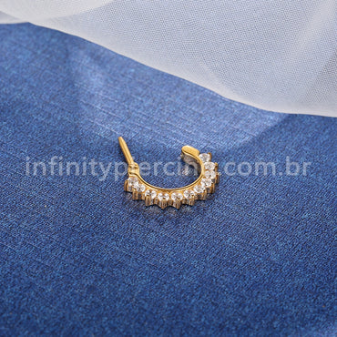 Piercing Meia Argola Aço cirúrgico Segmento Articulado Zircônia