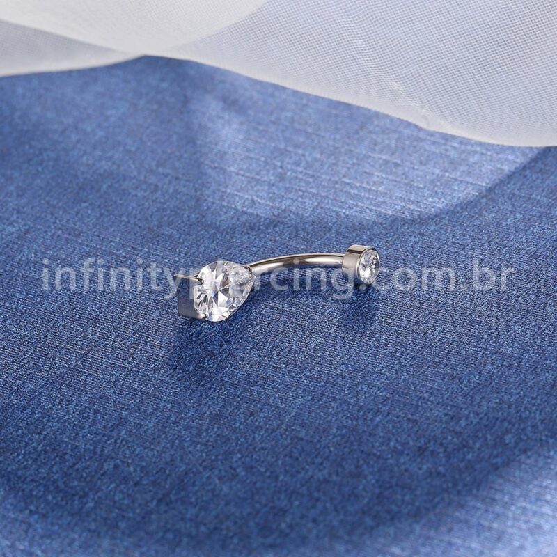 Piercing Banana Titânio Zircônia Gota