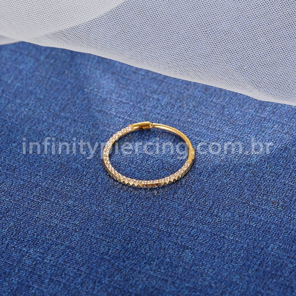 Piercing Argola Titânio Segmento Articulado Zircônia