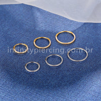 Piercing Argola Titânio Segmento Articulado Zircônia