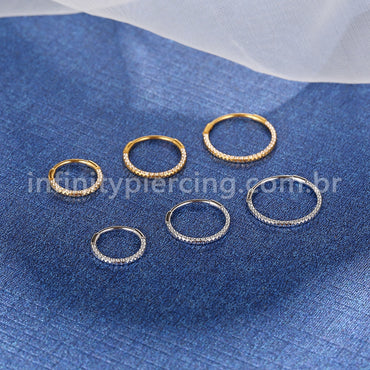 Piercing Argola Titânio Segmento Articulado Zircônia