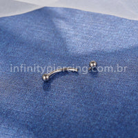 Piercing Microbell Curvo Titânio Rosca Interna