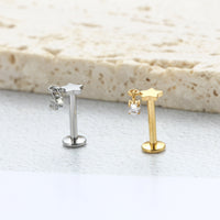 Piercing Labial em Titânio G23 com Estrela Minimalista e Pingente