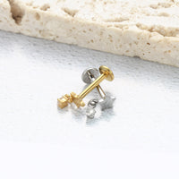 Piercing Labial em Titânio G23 com Estrela Minimalista e Pingente