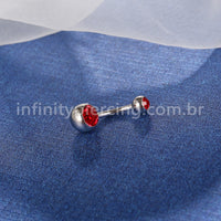 Piercing Banana Titânio 2 Pedras Zircônia