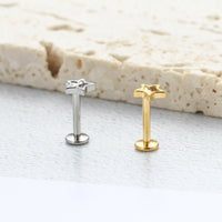 Piercing Labial em Titânio G23 em Formato de Estrela