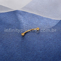 Piercing Microbell Curvo Aço Cirúrgico 316L Rosca Interna