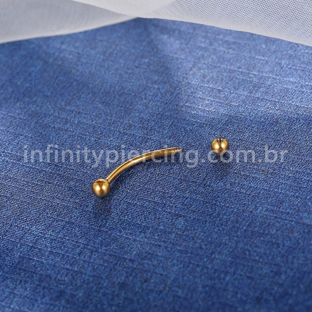 Piercing Minibarbell Curvo Aço Cirúrgico 316 L