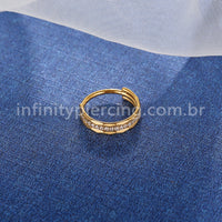 Piercing Argola Titânio Segmento Articulado Detalhada Zircônia Cravejada