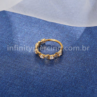 Piercing Argola Aço Cirúrgico Segmento Articulado Coração Zircônia