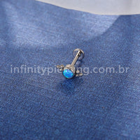 Piercing Labret Push Pin Titânio Indiano Zircônia