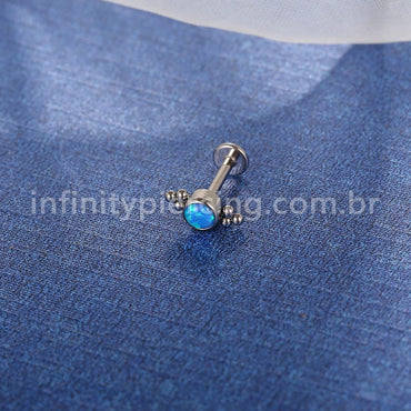 Piercing Labret Push Pin Titânio Indiano Zircônia