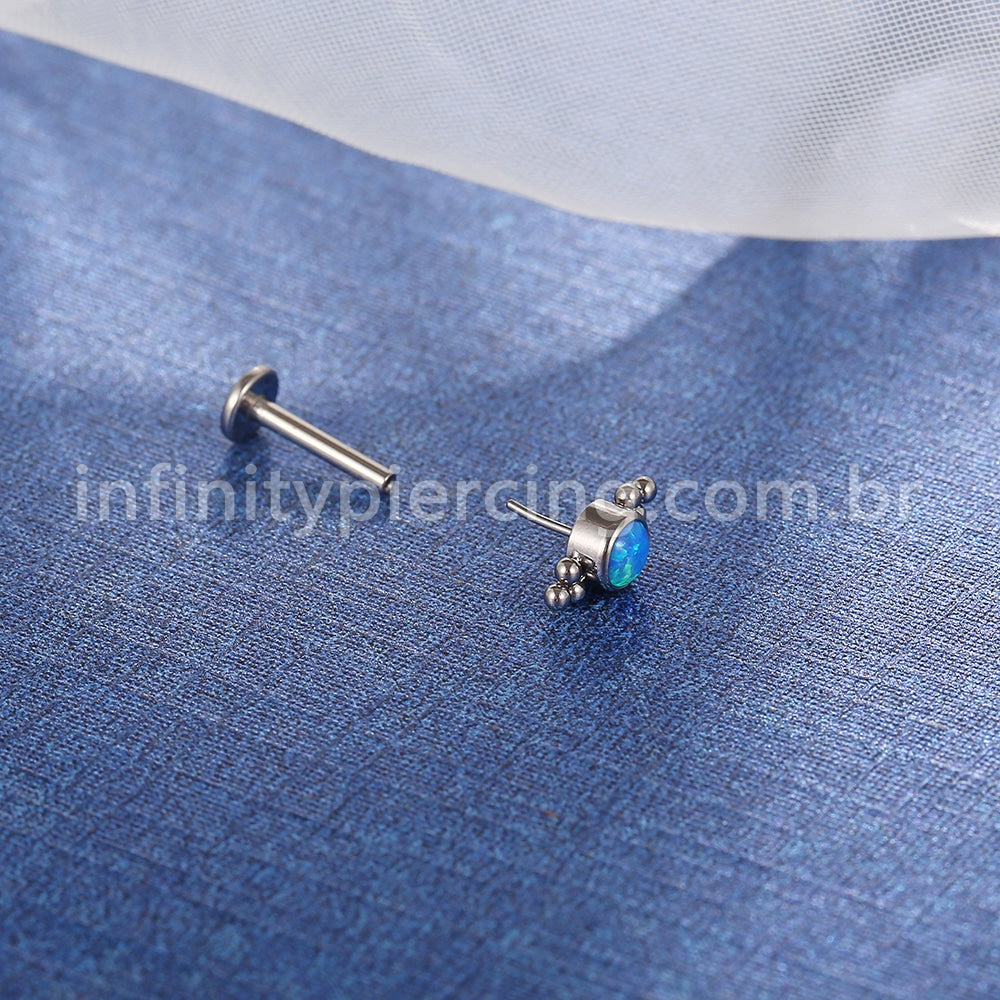 Piercing Labret Push Pin Titânio Indiano Zircônia