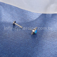 Piercing Labret Push Pin Titânio Indiano Zircônia