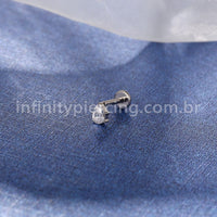 Piercing Labret Titânio Zircônia Gota