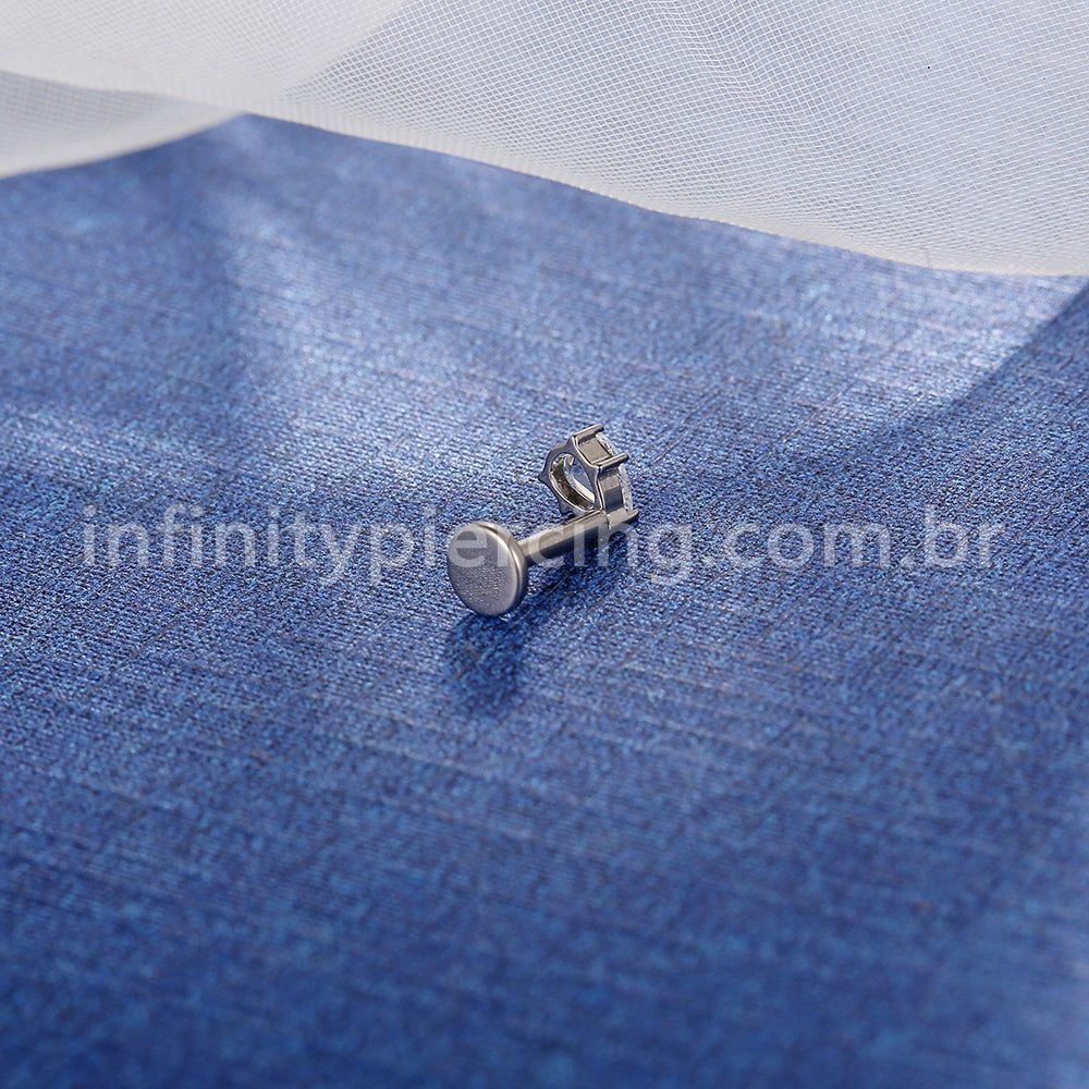 Piercing Labret Titânio Zircônia Gota