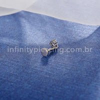 Piercing Labret Titânio Zircônia Gota