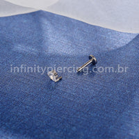 Piercing Labret Titânio Zircônia Gota